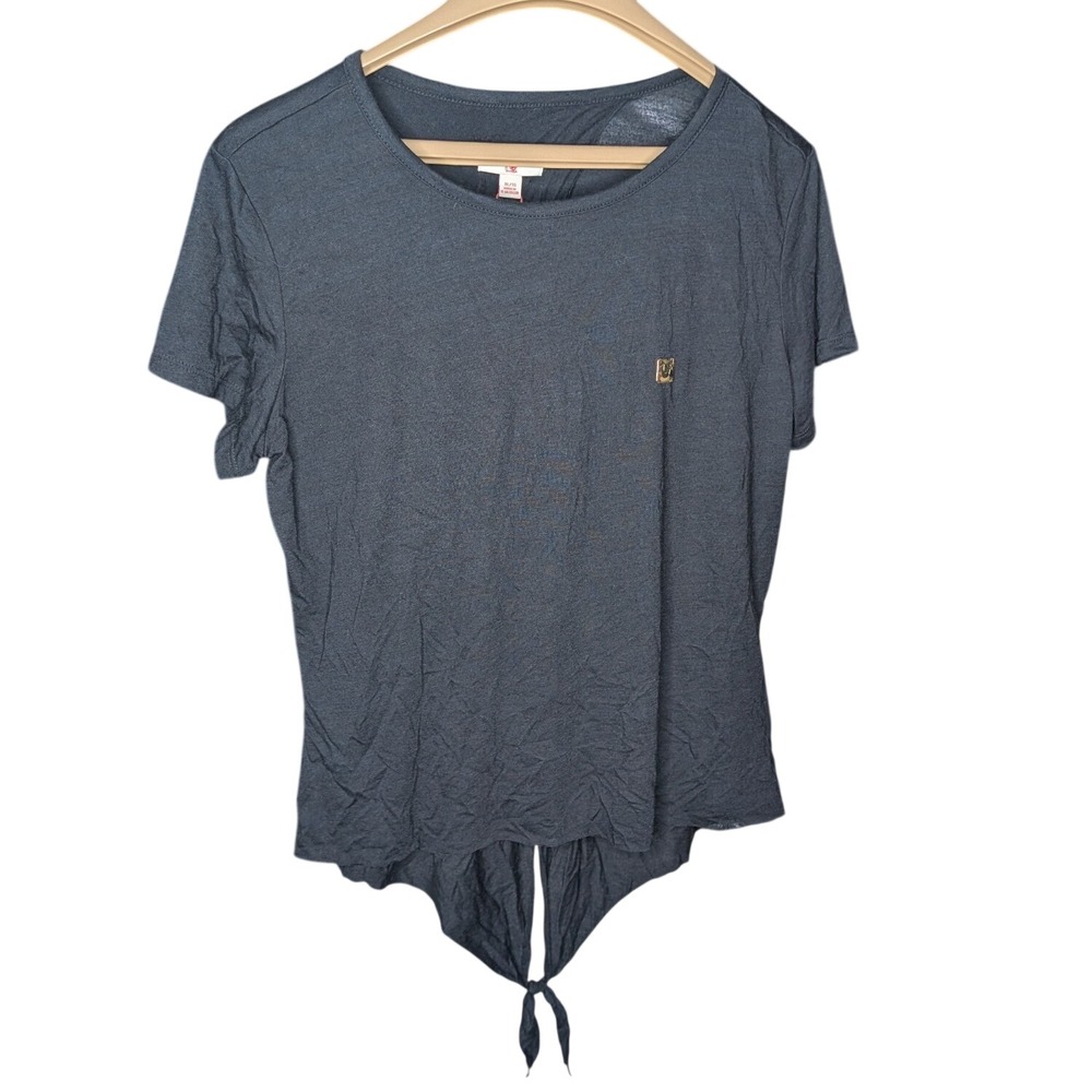True Religion Women's XL Open Back Tie Top Black Short Sleeve NWT Style 202047